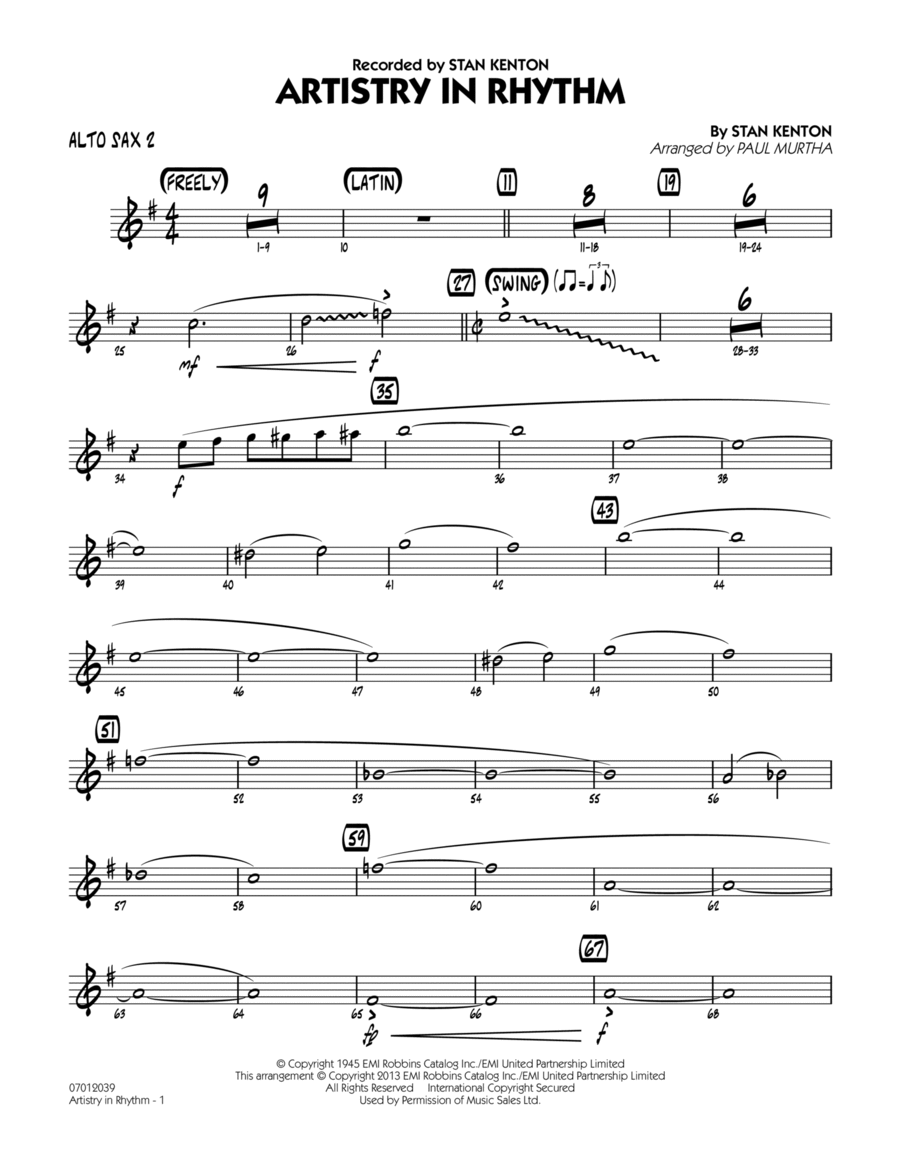 Artistry in Rhythm - Alto Sax 2