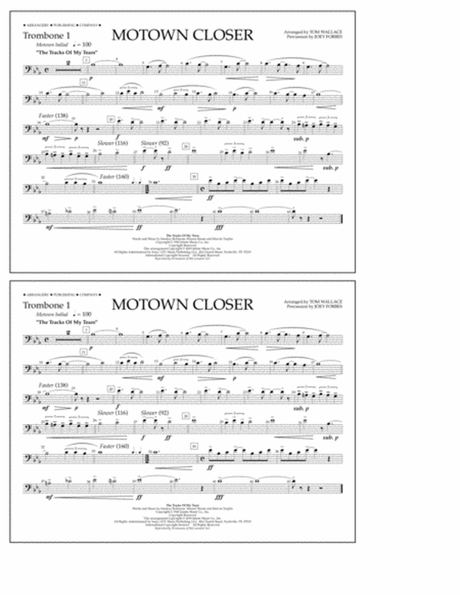 Motown Closer (arr. Tom Wallace) - Trombone 1