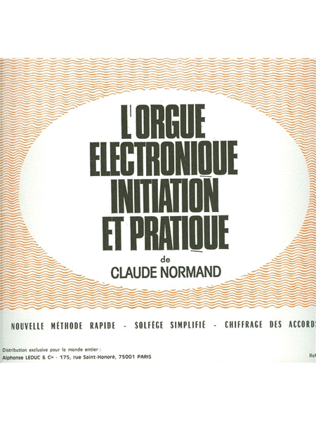 Normand C.l. Methode Electric Organ Book