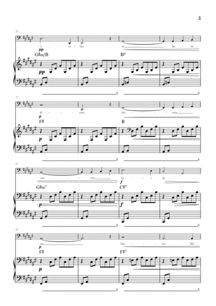 Bach / Gounod Ave Maria in F sharp [F#] • baritone sheet music with piano accompaniment and chords image number null