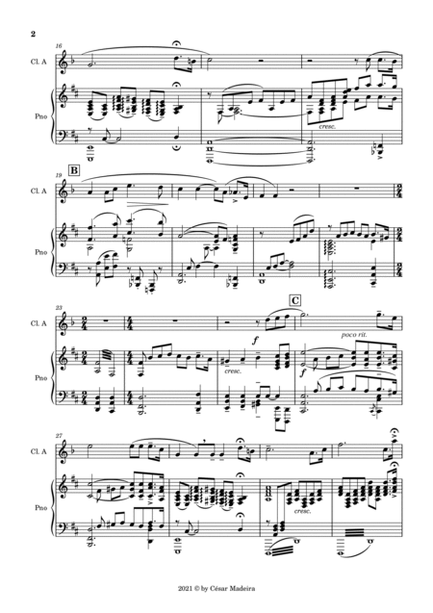 Nessun Dorma by Puccini - Clarinet in A and Piano (Full Score and Parts) image number null