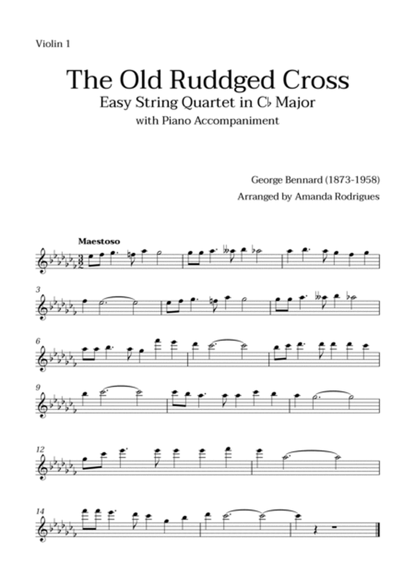 The Old Rugged Cross in Cb Major - Easy String Quartet with Piano Accompaniment image number null