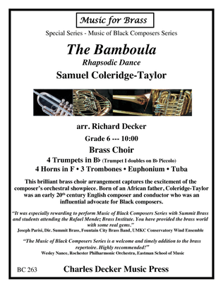 Book cover for The Bamboula Rhapsodic Dance for Brass Choir