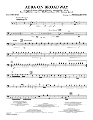 Book cover for ABBA on Broadway (arr. Michael Brown) - Electric Bass