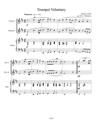 Book cover for Trumpet Voluntary (Violin Duet) with optional piano accompaniment