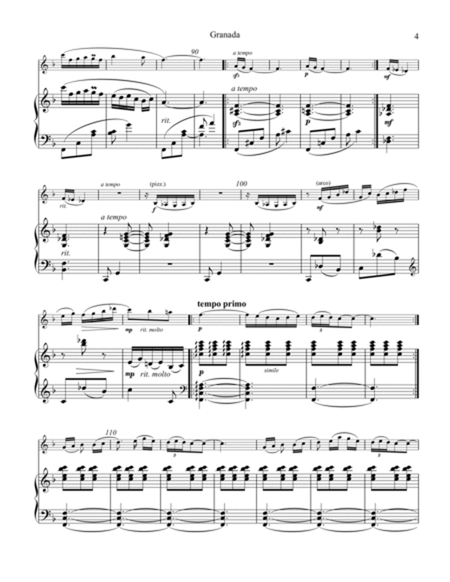 4 Pieces by Albéniz for violin and piano (Granada, Sevilla, Córdoba, Cadiz) image number null