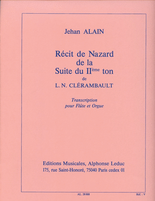 Book cover for Recit De Nazard (flute & Organ)