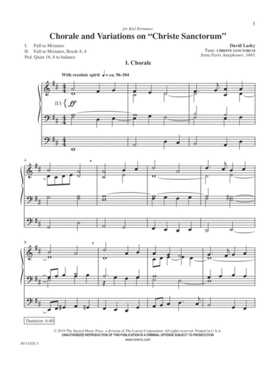 Chorale and Variations on "Christe Sanctorum" - Digital Download