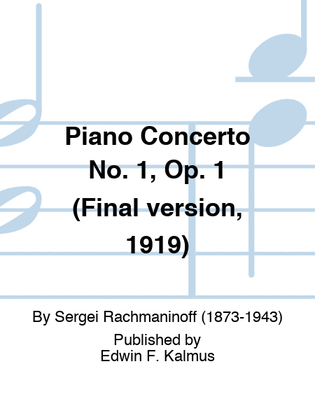 Book cover for Piano Concerto No. 1, Op. 1 (Final version, 1919)