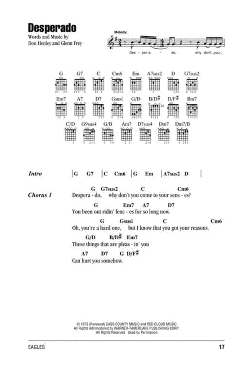 Eagles – Guitar Chord Songbook