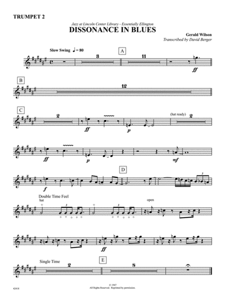 Dissonance in Blues: 2nd B-flat Trumpet