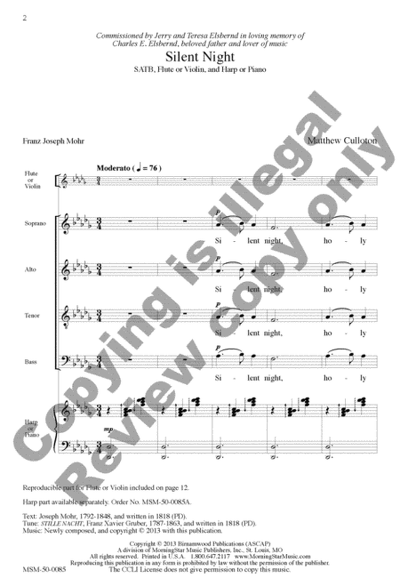 Silent Night (Choral Score) image number null