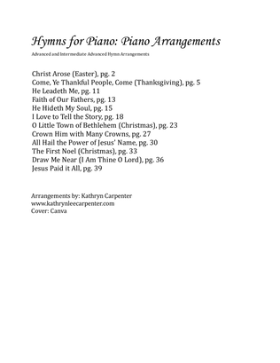 Book cover for Hymns for Piano: Piano Arrangements (Advanced/Advanced Intermediate)
