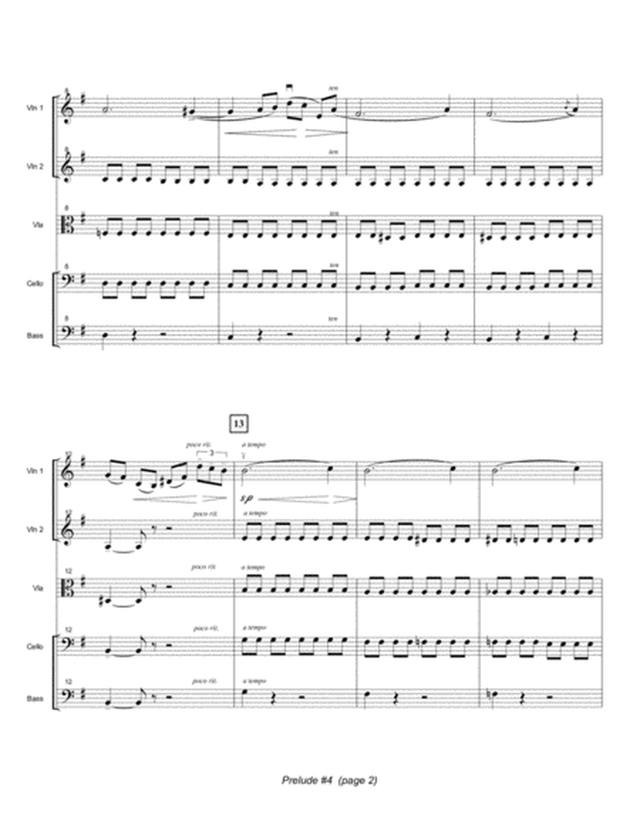 PRELUDE #4 IN E MINOR - Frederic Chopin - arranged for string orchestra (score, parts, and license) image number null