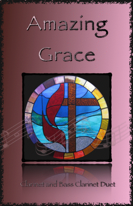 Book cover for Amazing Grace, Gospel style for Clarinet and Bass Clarinet Duet