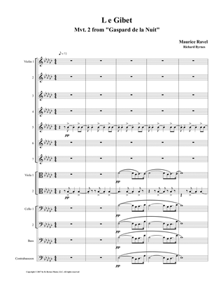 Le Gibet (Gaspard de la Nuit) for String Orchestra & Contrabassoon