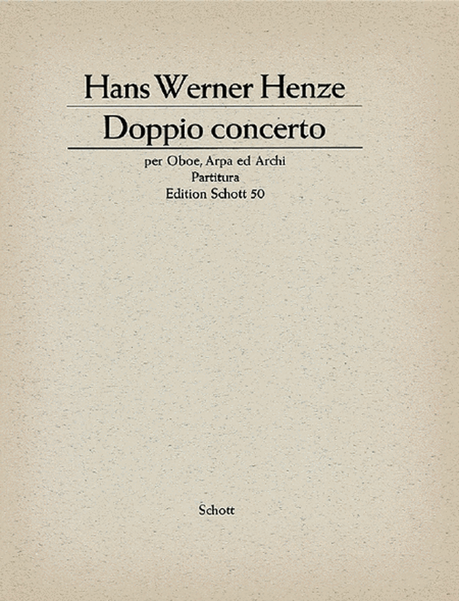 Doppio Concerto Full Score by Hans Werner Henze Oboe - Sheet Music