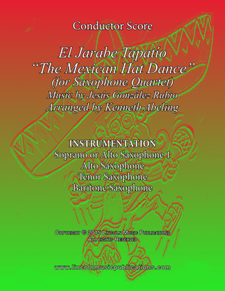 Book cover for El Jarabe Tapatío - “Mexican Hat Dance” (for Saxophone Quartet SATB or AATB)