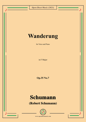 Book cover for Schumann-Wanderung,Op.35 No.7 in F Major