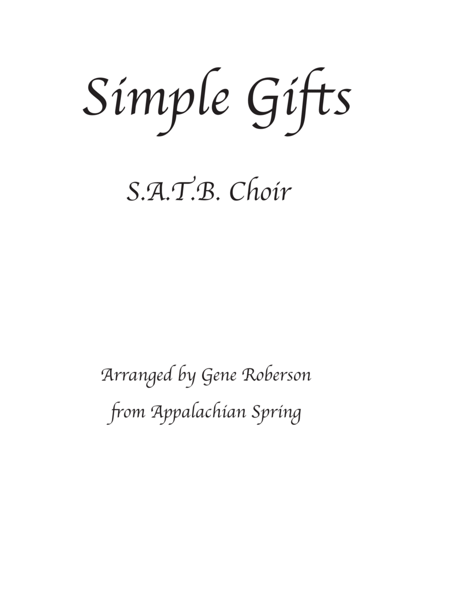 Simple Gifts SATB CHoir