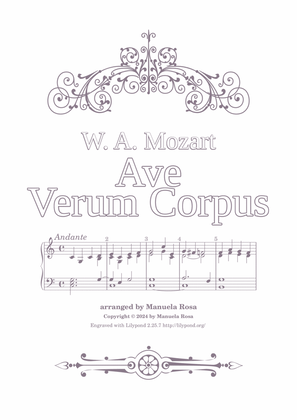 Book cover for Ave Verum Corpus for Organ/Piano (Mozart)