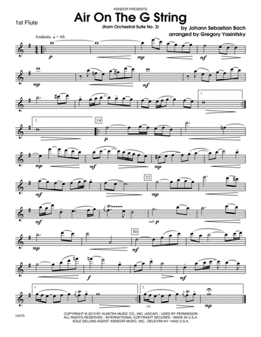 Air On The G String (from Orchestral Suite No. 3) - 1st Flute