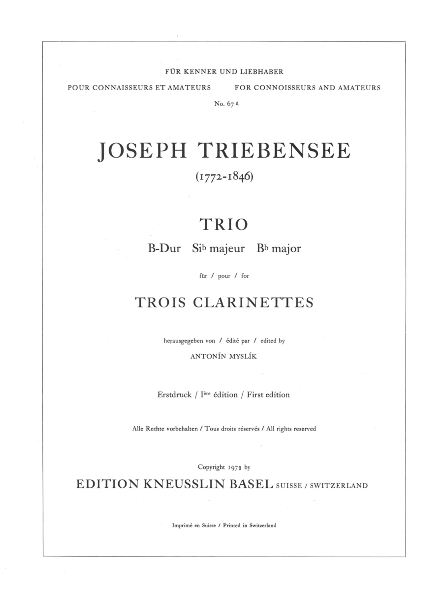 Trio in Bb Major for 3 Clarinets