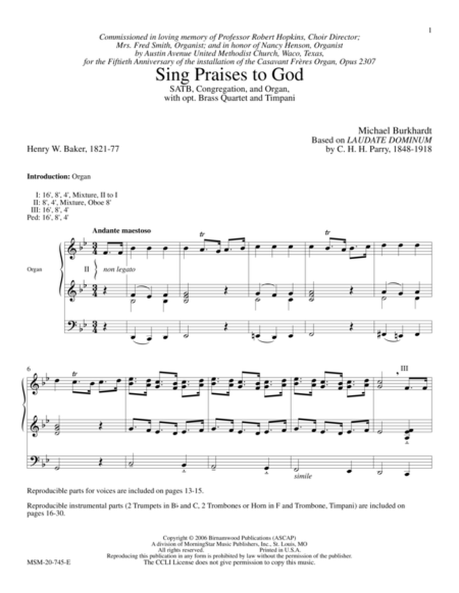 Sing Praises to God (Downloadable) image number null