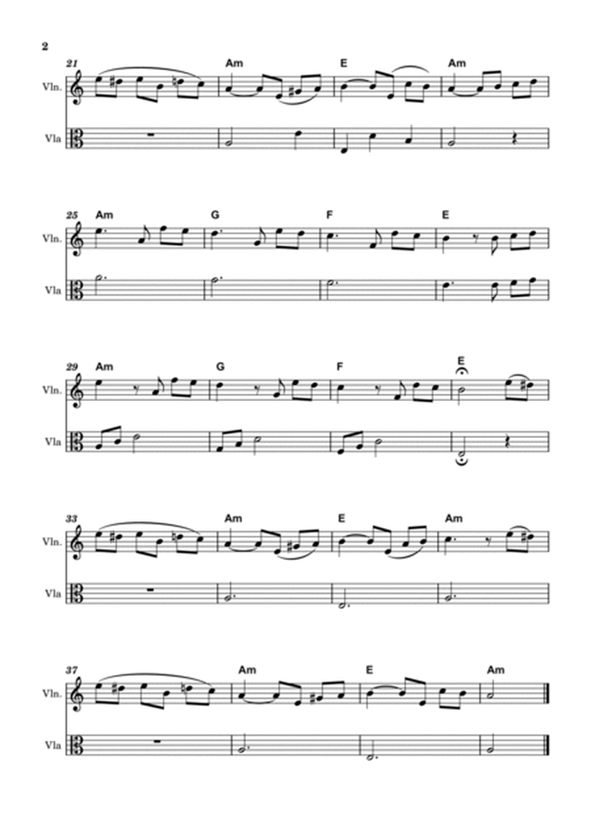 Fur Elise - Beethoven Violin and Viola (Score and Chords) v2 image number null