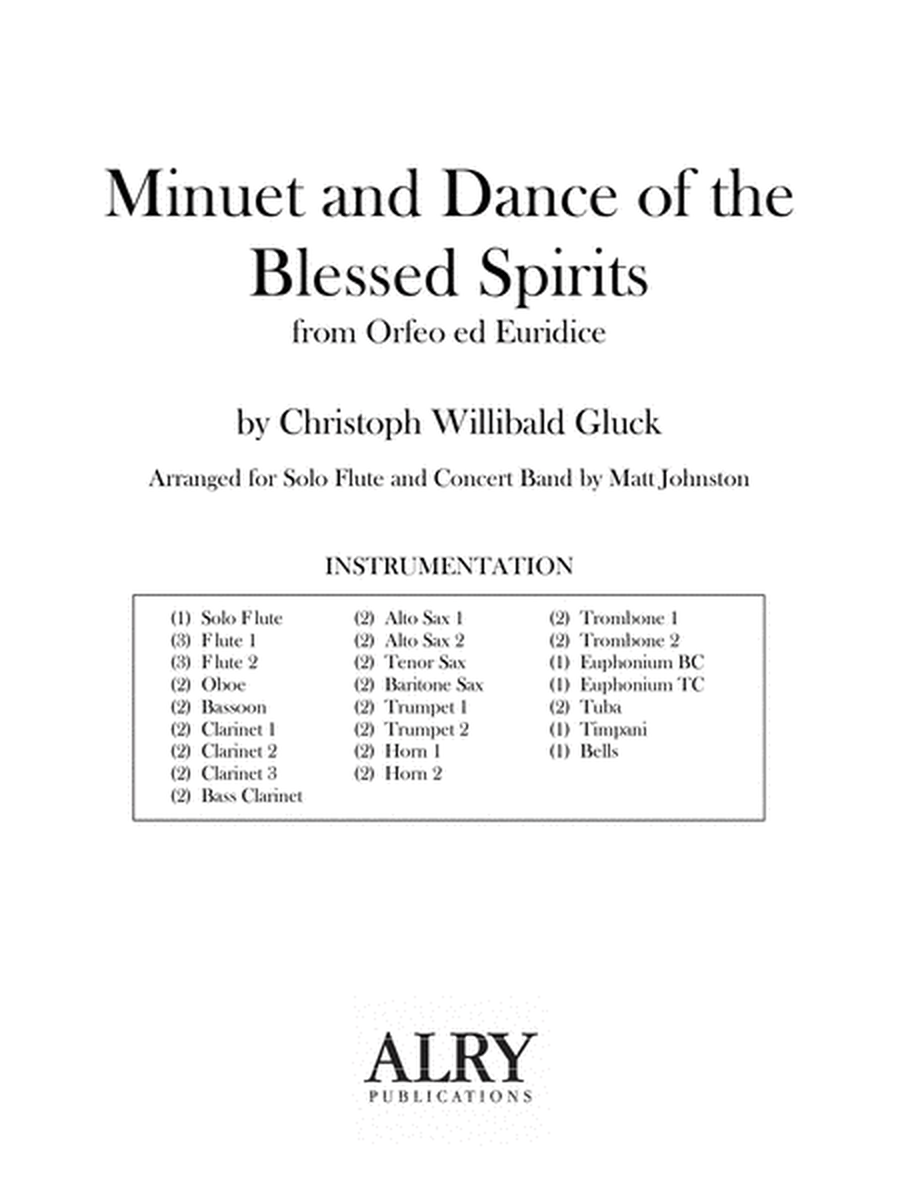 Minuet and Dance of the Blessed Spirits for Flute and Concert Band