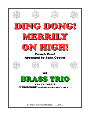 Book cover for Ding Dong! Merrily on High! - 2 Trumpet & Trombone (Brass Trio)