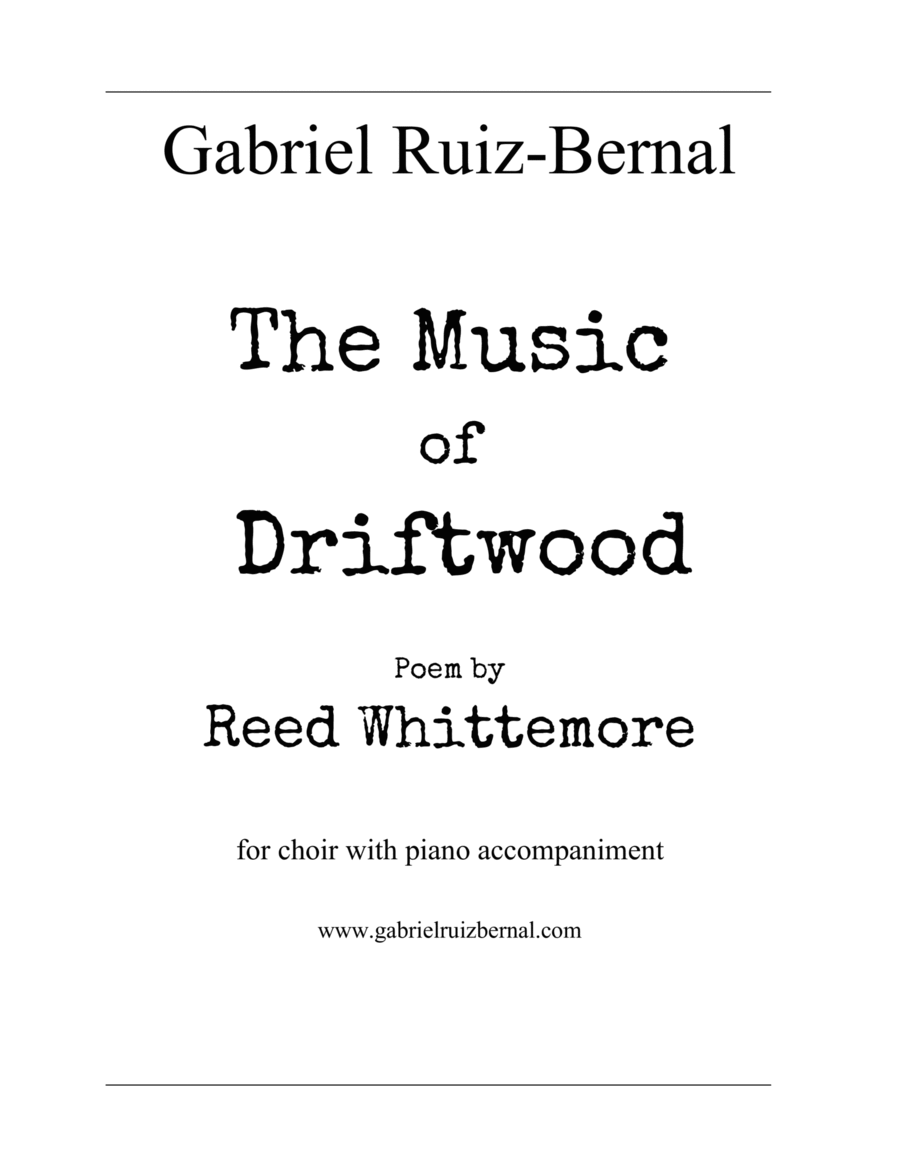 THE MUSIC OF DRIFTWOOD. For choir SATB and piano accompaniment image number null