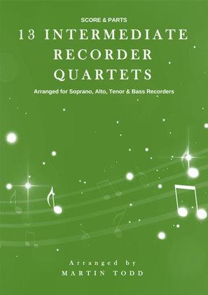 Book cover for 13 Intermediate Recorder Quartets