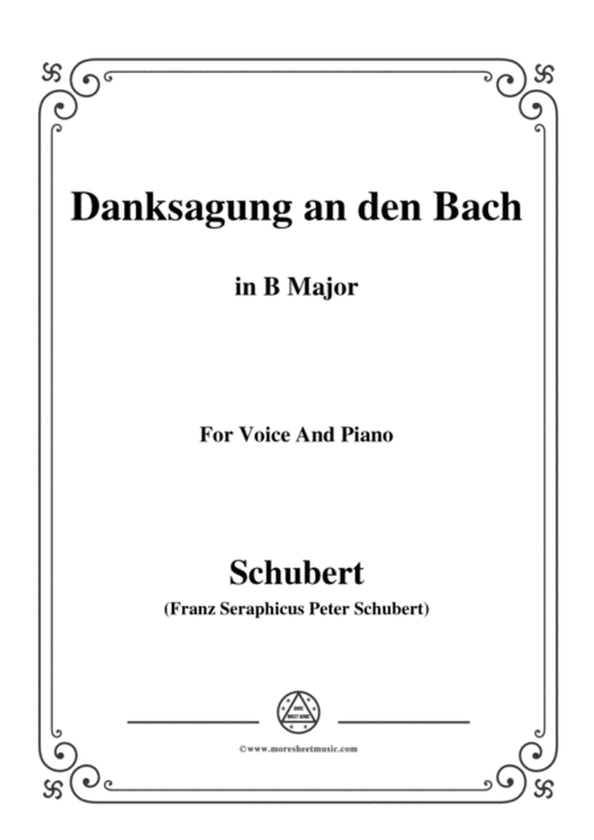 Schubert-Danksagung an den Bach,from 'Die Schöne Müllerin',Op.25 No.4,in B Major,for Voice&Piano image number null