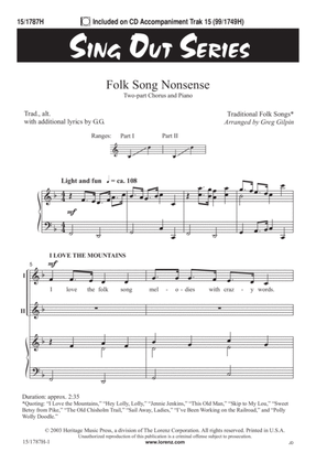 Book cover for Folk Song Nonsense