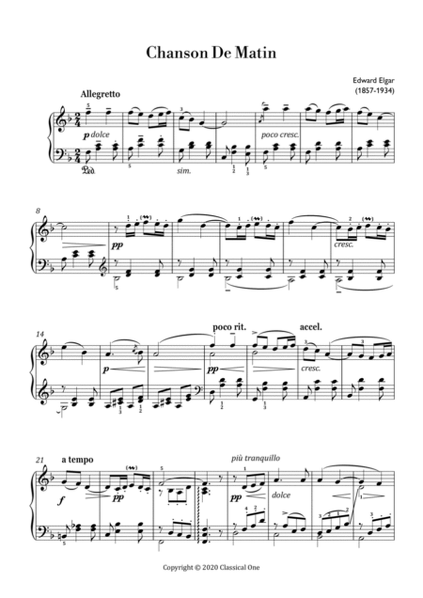 Elgar - Chanson De Matin (Easy piano arrangement) image number null