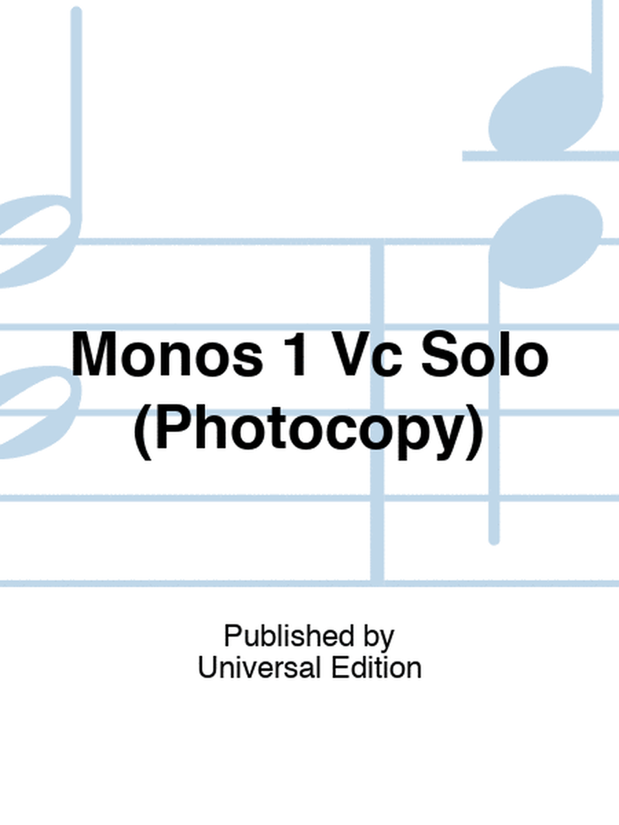 Monos 1 Vc Solo (Photocopy)