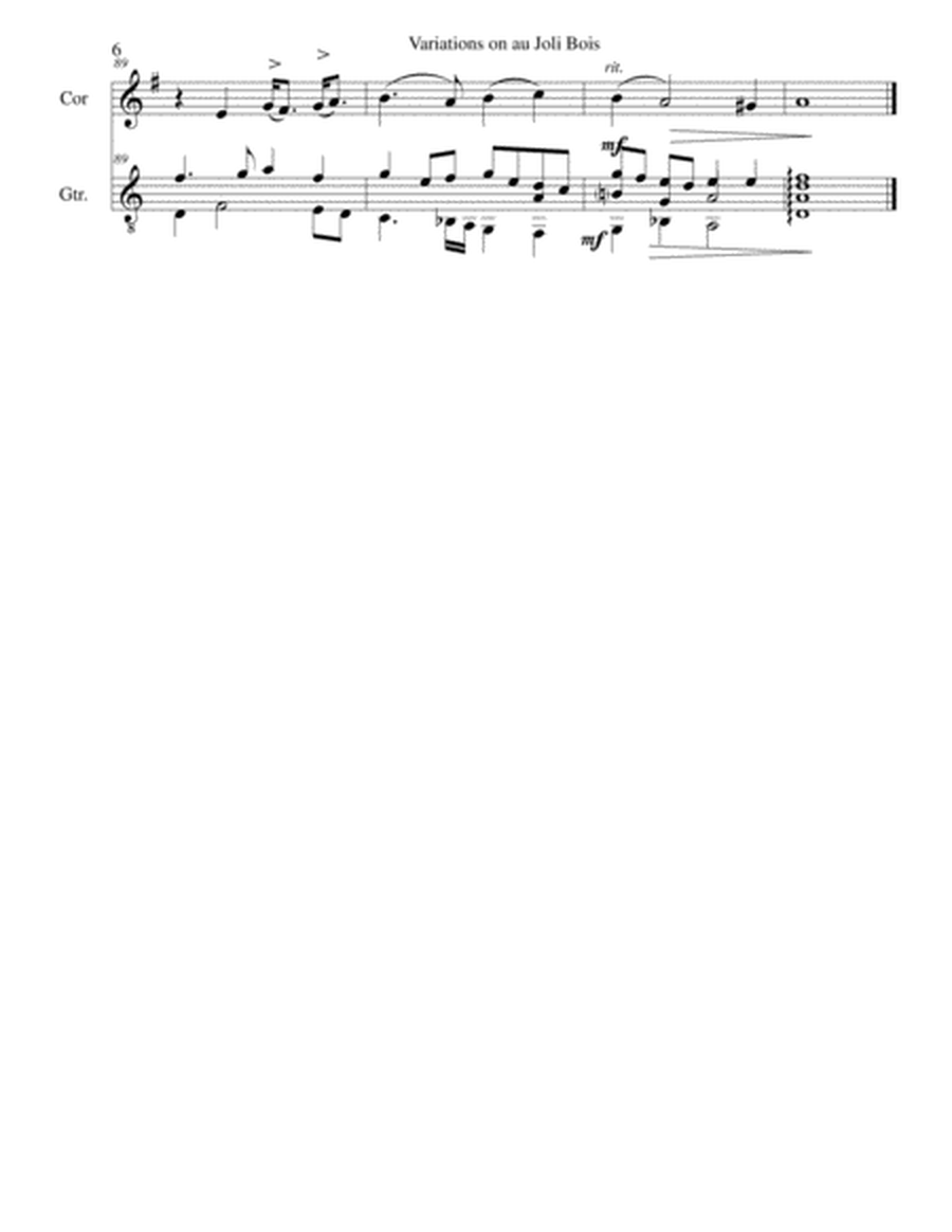 Variations on au Joli Bois for cor anglais and guitar image number null