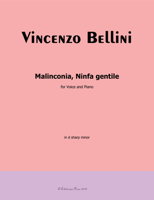 Book cover for Malinconia, Ninfa gentile, by Vincenzo Bellini, in d sharp minor