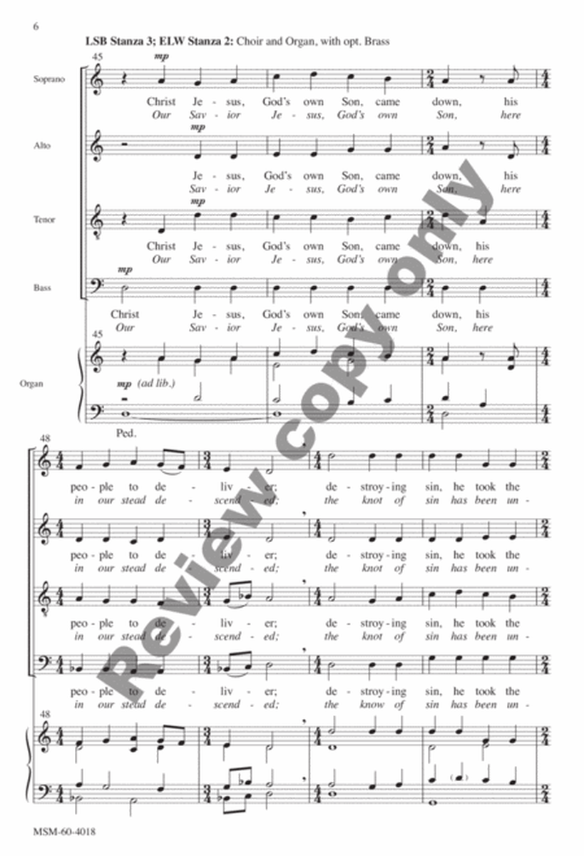 Christ Jesus Lay in Death's Strong Bands (Choral Score) image number null