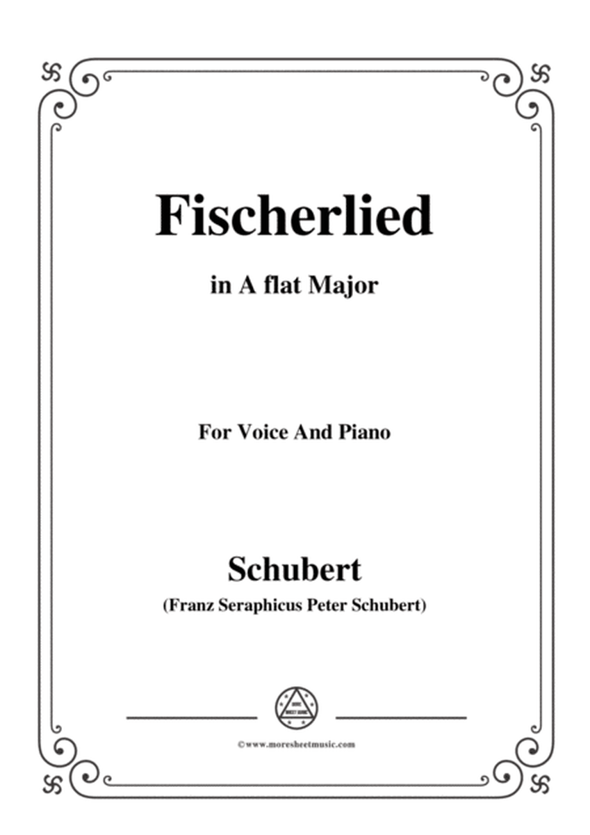 Schubert-Fischerlied (Version II),in A flat Major,for Voice and Piano image number null