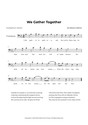 We Gather Together - Trombone