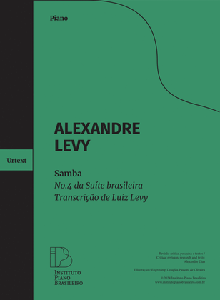 Book cover for Samba (No.4 of the Brazilian Suite) Transcribed by Luiz Levy (Urtext Edition)