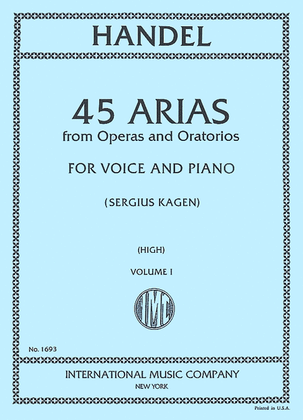 Book cover for 45 ARIAS from Operas and Oratorios for Voice and Piano (High Voice)