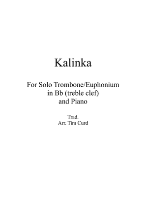 Book cover for Kalinka for Solo Trombone/Euphonium in Bb (treble clef) and Piano