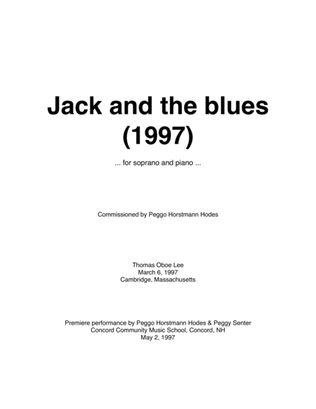 Book cover for Jack and the blues (1997) for soprano and piano