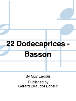 Book cover for 22 Dodecaprices - Basson