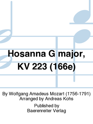 Book cover for Hosanna G major, KV 223 (166e)