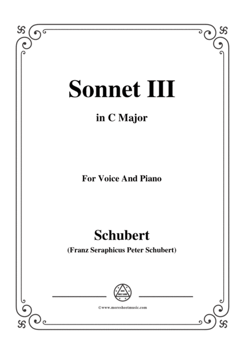 Schubert-Sonnet III,in C Major,for Voice&Piano image number null