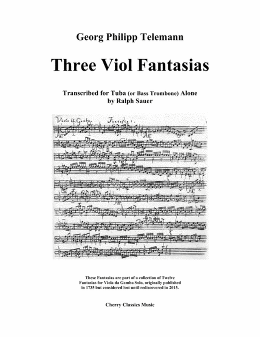 Three Viol Fantasias for Unaccompanied Tuba or Bass Trombone